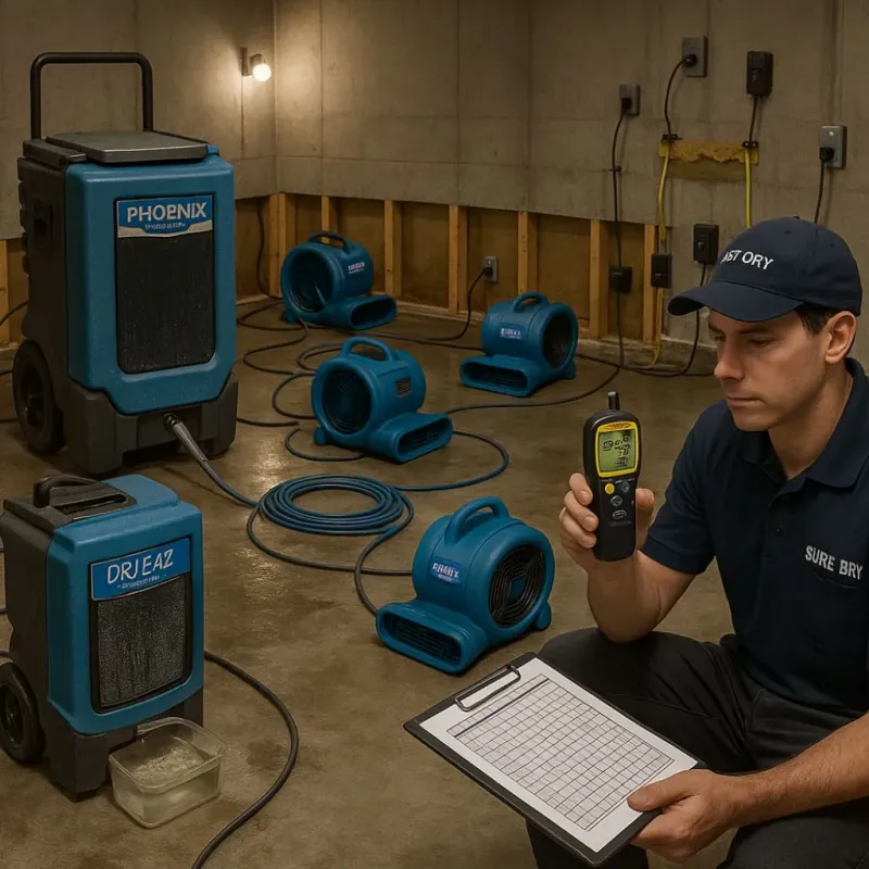 Structural Drying and Dehumidification process in Shady Hills, FL